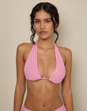 Image of Cerry Bikini Top in Stripe Towelling Pink