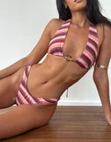 Image of Farida Bikini Bottom in Horizontal Mix Stripe