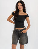 Image of Chacha Top in Black Rib Lace