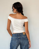 Image of Chacha Top in Off White Rib Lace