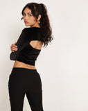 Image of Chanmi Long Sleeve Top in Black Velvet