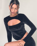 Image of Chanmi Long Sleeve Top in Black Velvet