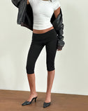 Image of Chantira Fold Over Capri Trousers in Slinky Black