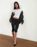 Image of Chantira Fold Over Capri Trousers in Slinky Black