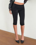 Image of Chantira Fold Over Capri Trousers in Slinky Black