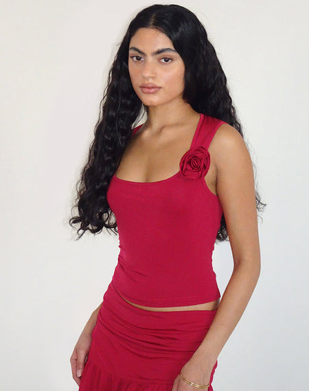 Harpan Rosette Front Top in Red