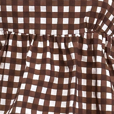 Charlita Frill Cami Top in Tonal Gingham Brown