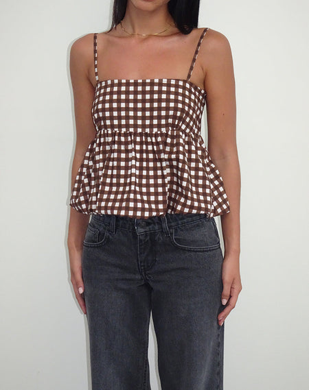 Obiwa Cami Top in Pink and Brown Lips Print