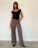 Image of Helsa Low Rise Trouser in Dark Brown Tailoring