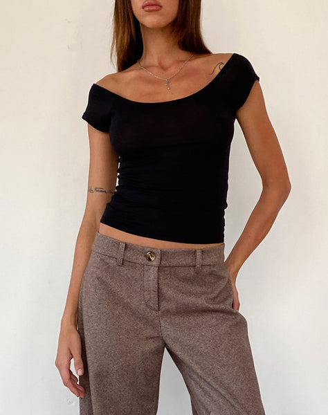 Image of Charya Off The Shoulder Top in Black