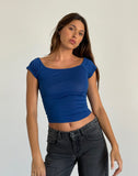 Image of Charya Off The Shoulder Top in Dazzling Blue