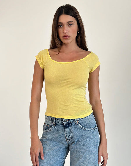 Kimbra Top in Textured Yellow