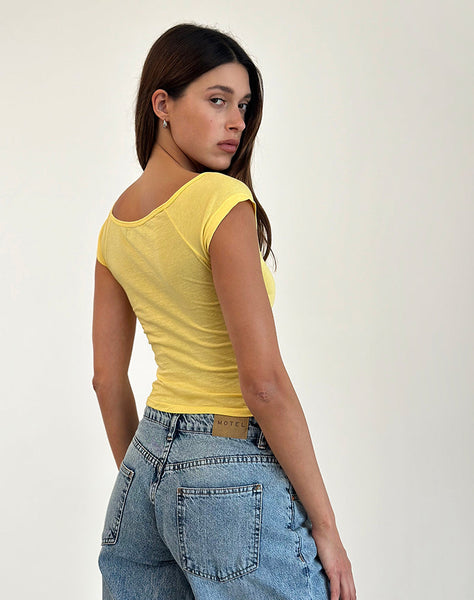 Image of Charya Off Shoulder Top in Lemonade