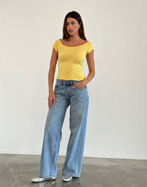 Image of Charya Off Shoulder Top in Lemonade