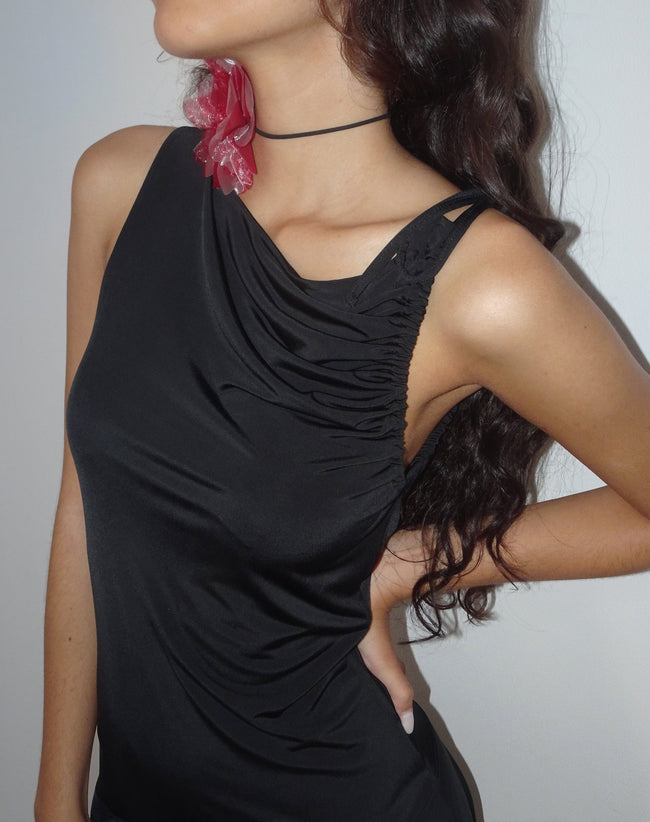 Image of Chaya Slinky Mini Dress in Black