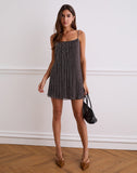 Image of Cheria Mini Dress in Shimmer Plisse Brown