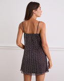 Image of Cheria Mini Dress in Shimmer Plisse Brown