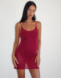 image of Chiara Mini Dress in Sheer Knit Red