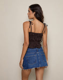 Image of Chibi Ruched Tie Top in Bitter Chocolate