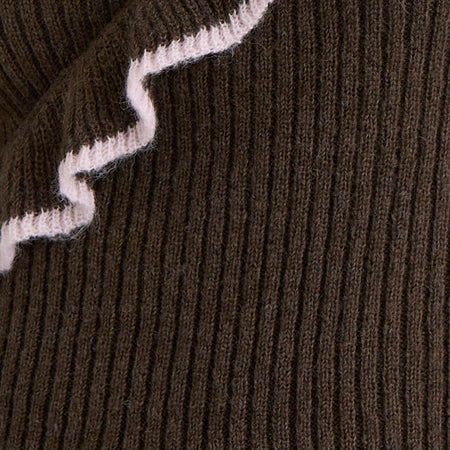 Christella Top in Dark Chocolate with Pink