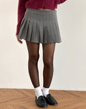 Image of Cida Pleated Mini Skirt in Dark Charcoal