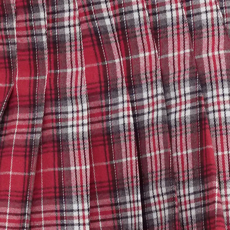 Cida Small Pleat Mini Skirt in Red Check