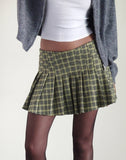 Image of Cida Small Pleated Mini Skirt in Yellow Check