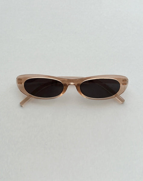 Image of Cinida Rectangle Sunglasses in Opaque Rose