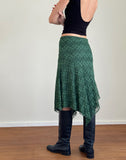 Image of Cinta Midi Skirt in Sage Canina Rose Lace