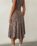 Image of Cinta Low Rise Midi Skirt in Botanist Flock Dark Taupe