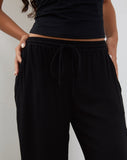 image of Cisa Wide Leg Trouser in Crinkle Black