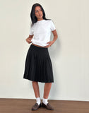 Image of Citrani Pleated Midi Skirt in Black