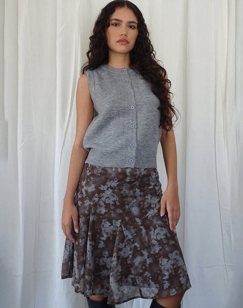 Image of Clarita Midi Skirt in Botanical Shadow Brown