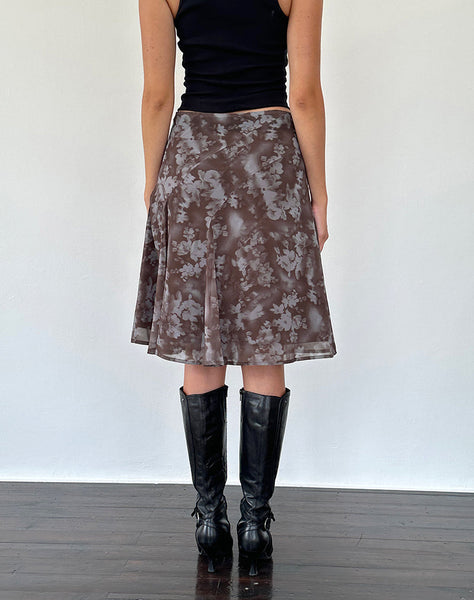 Image of Clarita Midi Skirt in Botanical Shadow Brown