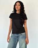 Image of Clio Baggy Tee in Black Tissue Jersey