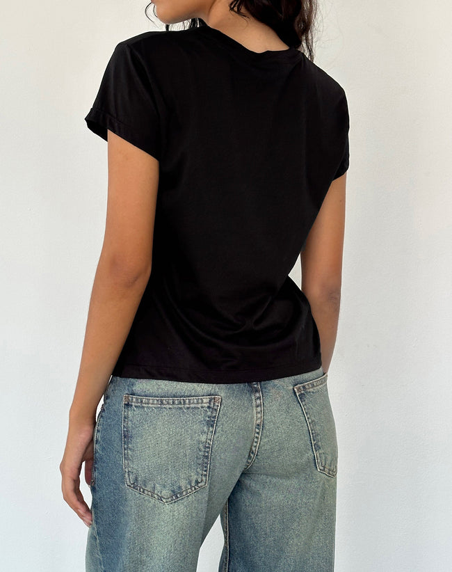 Image of Clio Baggy Tee in Black Tissue Jersey