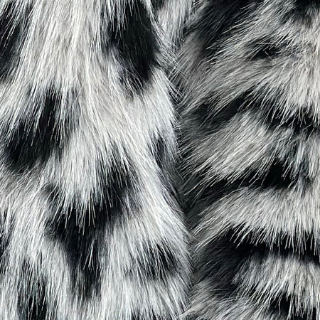 Joji Cropped Faux Fur Jacket in Grey Leopard