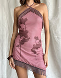 Image of Clooney Fringe Mini Dress in Tonal Flower Mauve