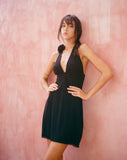 Image of Codaline Mini Dress with Rosette Detail in Black