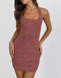 Image of Codiya Stud Mini Dress in Red Shimmer
