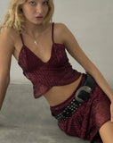 Image of Cojira Butterfly Top in Sequin Burgundy