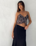 Image of Cojira Mesh Butterfly Top in Autumn Rose Print