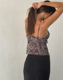 Image of Cojira Mesh Butterfly Top in Autumn Rose Print