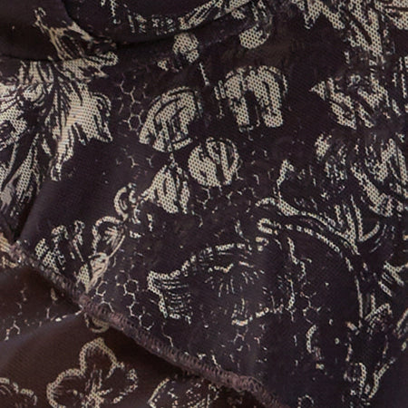 Cojira Mesh Butterfly Top in Batik Brown Botanical Print