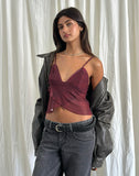 Image of Cojira Mesh Butterfly Top in Tonal Burgundy Paisley