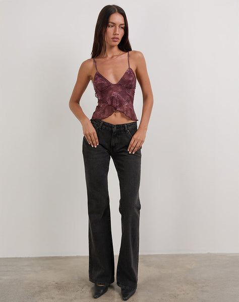 Image of Cojira Top in Mesh Tonal Paisley Plum