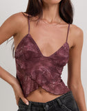 Image of Cojira Top in Mesh Tonal Paisley Plum