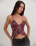 Image of Cojira Top in Mesh Tonal Paisley Plum