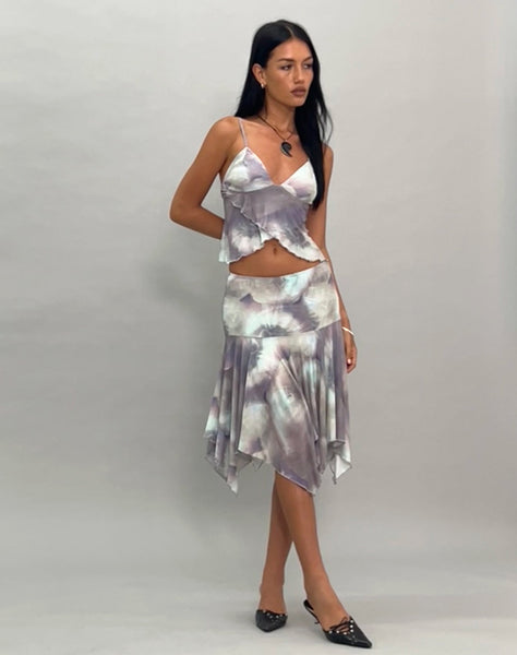 Image of Cojira Mesh Butterfly Top in Printed Pearly Shell