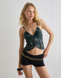 Image of Cojira Mesh Butterfly Top in Tonal Blue Paisley